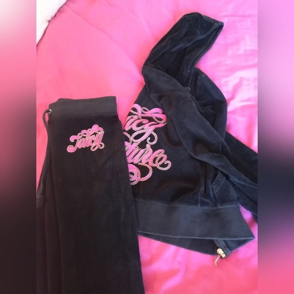 **SOLD** RARE Authentic Juicy Couture Tracksuit Black Pink Gold - Picture 4 of 4